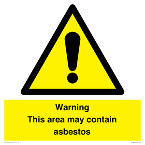 Warning This area may contain asbestos